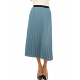 Women's Elastic Waist Pleated Midi Skirt