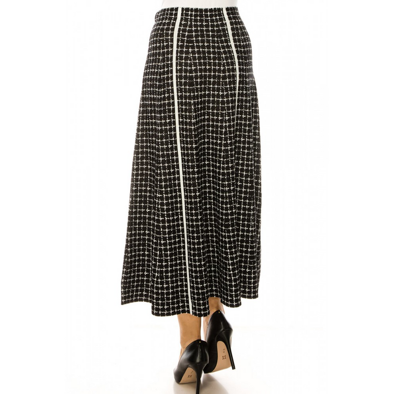 Women's Printed Buttoned Midi Skirt