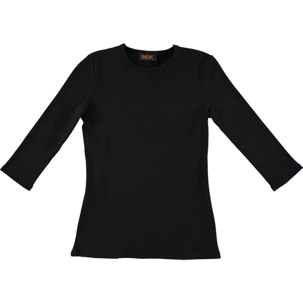 Girls 3/4 Sleeve Ribbed T-Shirt