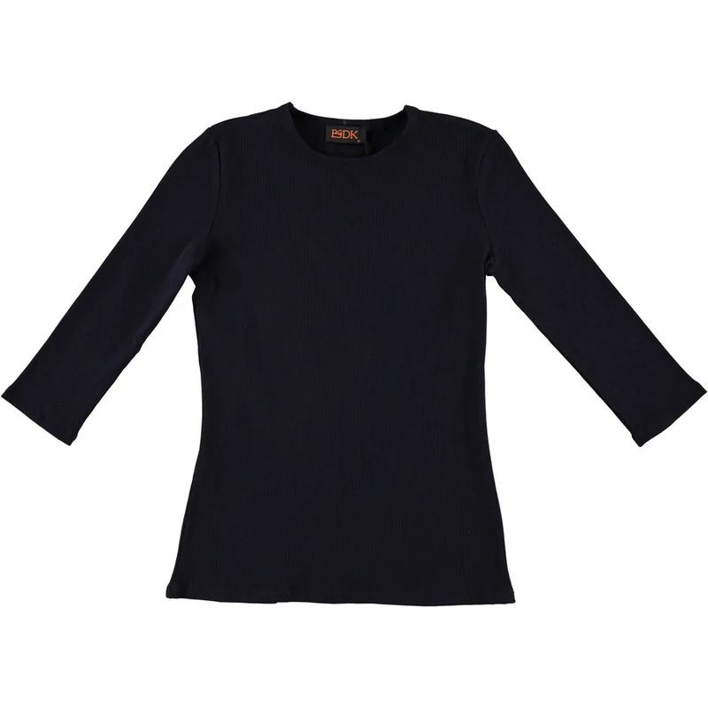 Girls 3/4 Sleeve Ribbed T-Shirt