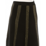 Women's Gold Shimmer Stripes Knit Skirt