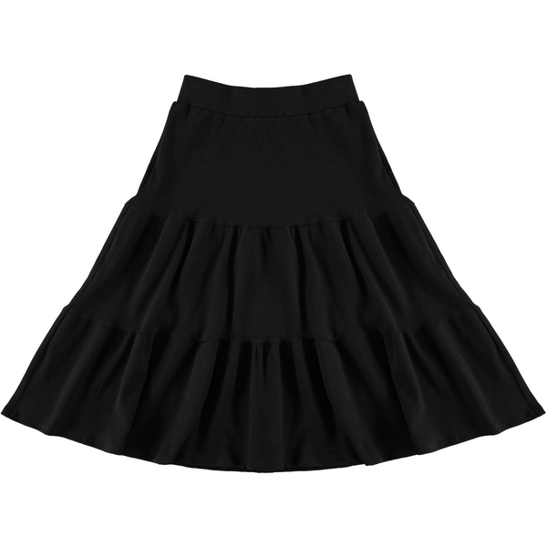 Women's Elastic Waist Ribbed Tiered Skirt - 25''