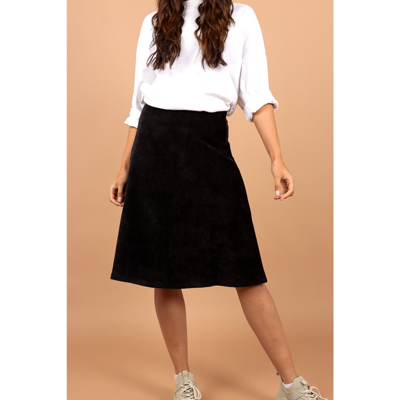 Women's Elasticated Velour A-Line Skirt