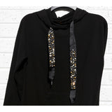 Embellished Drawstring Hoodie Dress