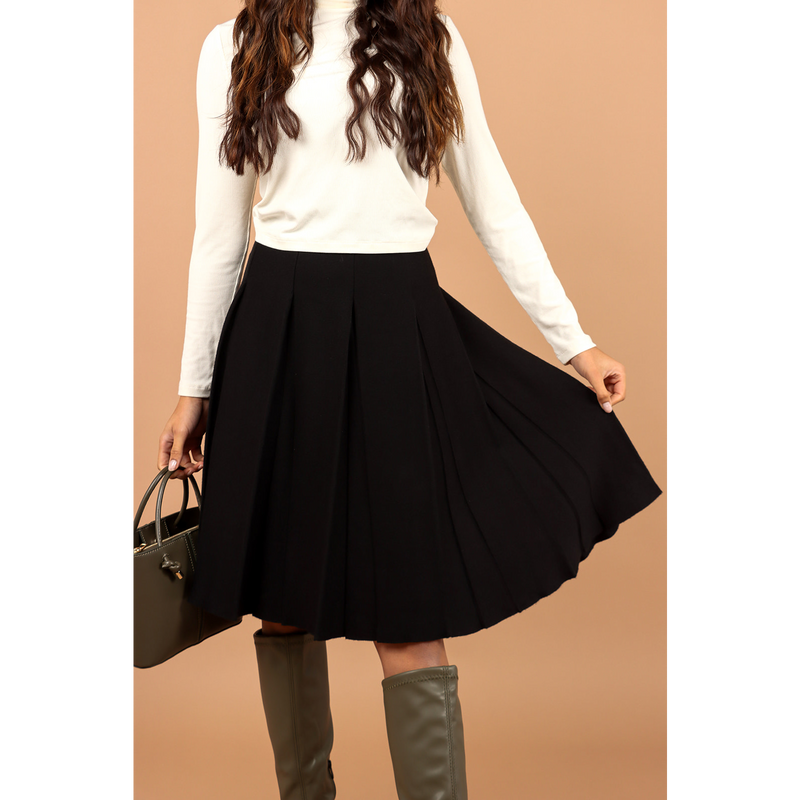 Women's Large Pleats Knit Skirt