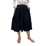 Women's Elasticated Velour Yoke Skirt