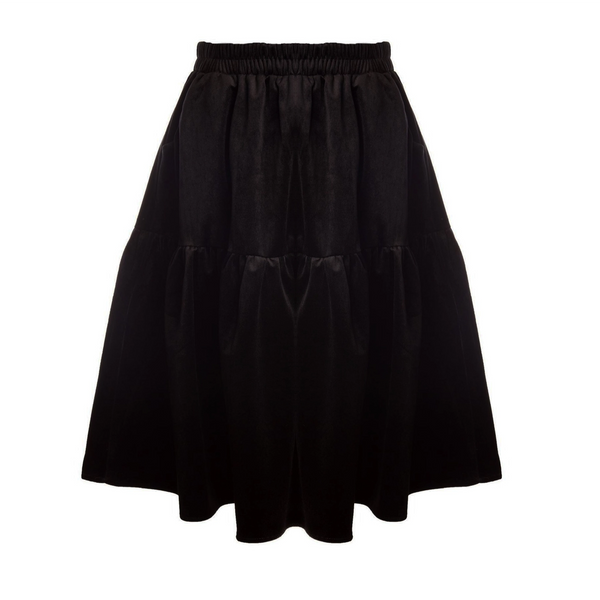 Women's Elasticated Velour Yoke Skirt