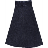 Women's Ribbed Stonewash Maxi Skirt