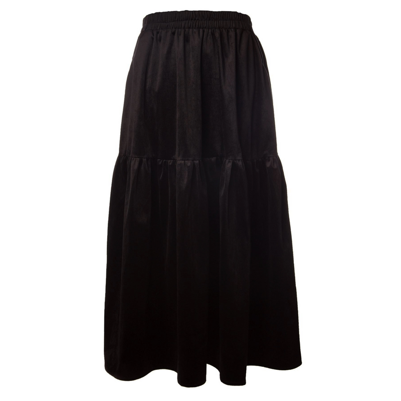 Women's Elasticated Velour Yoke Skirt