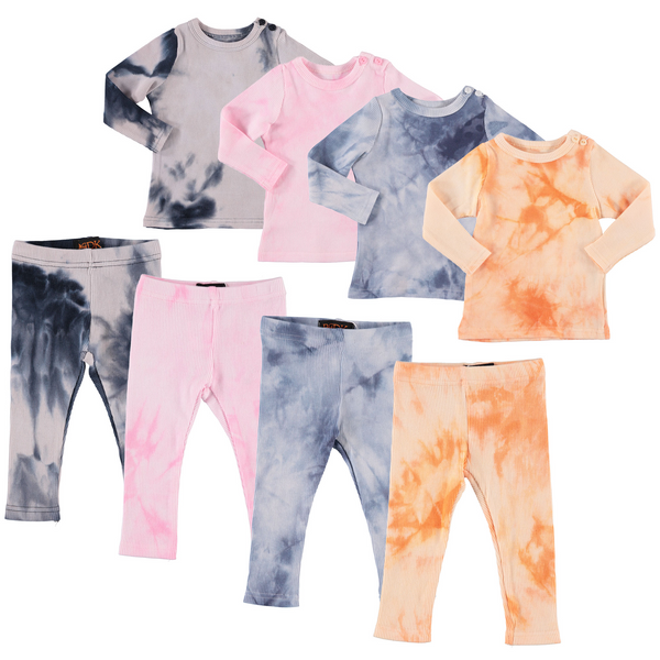 Kids Long Sleeve Waffle Tie-Dye Set