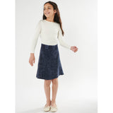 Girls A-Line Ribbed Stonewash Skirt