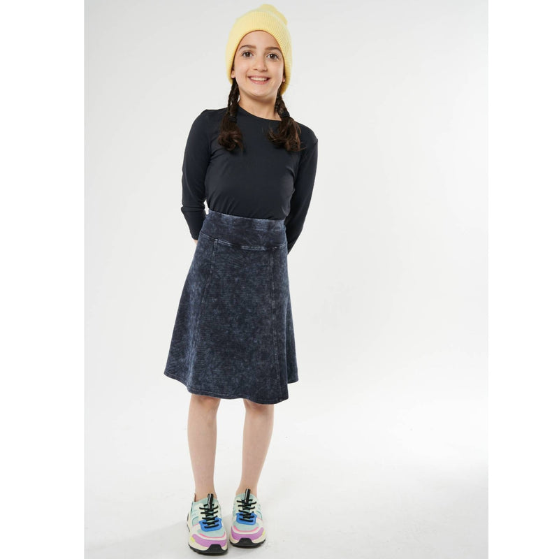 Girls Ribbed Stonewash A-Line Skirt