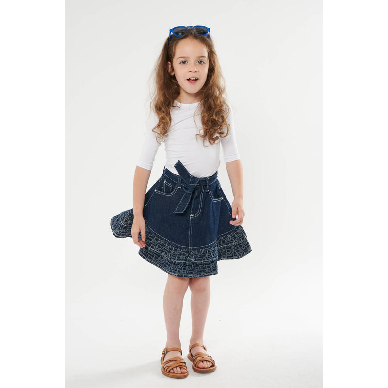 Girls Denim Skirt with Frills