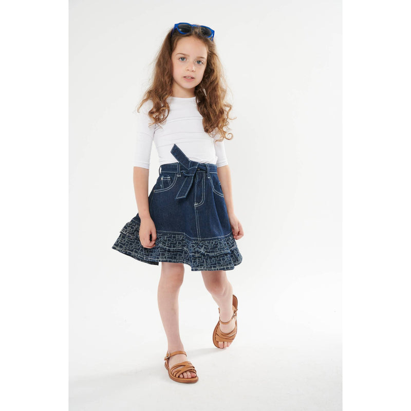 Girls Denim Skirt with Frills