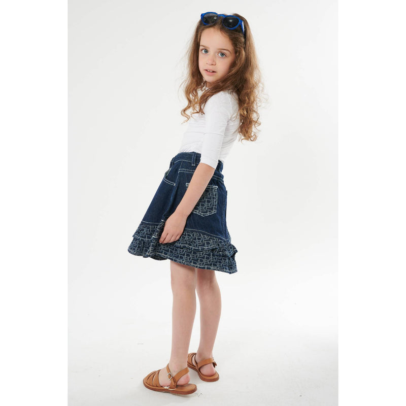 Girls Denim Skirt with Frills