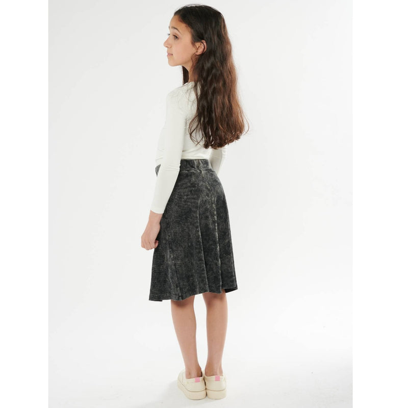 Girls A-Line Ribbed Stonewash Skirt