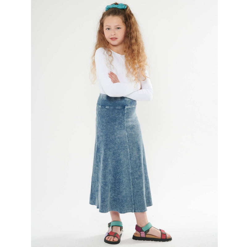 Girls Maxi Ribbed Stonewash Skirt