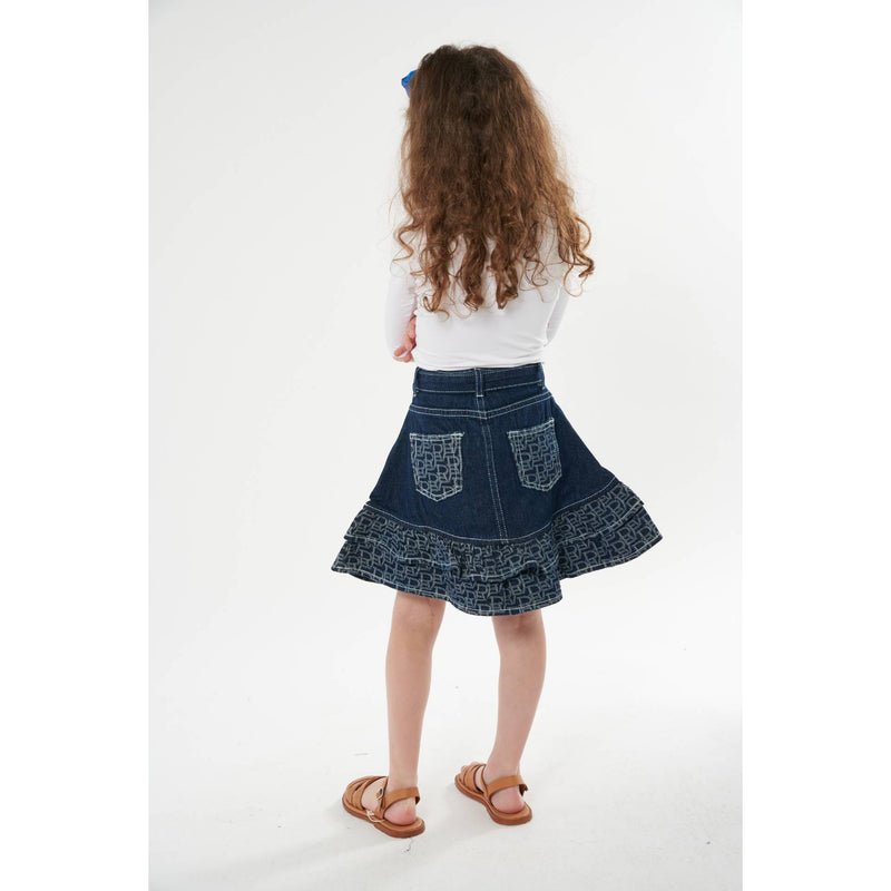 Girls Denim Skirt with Frills