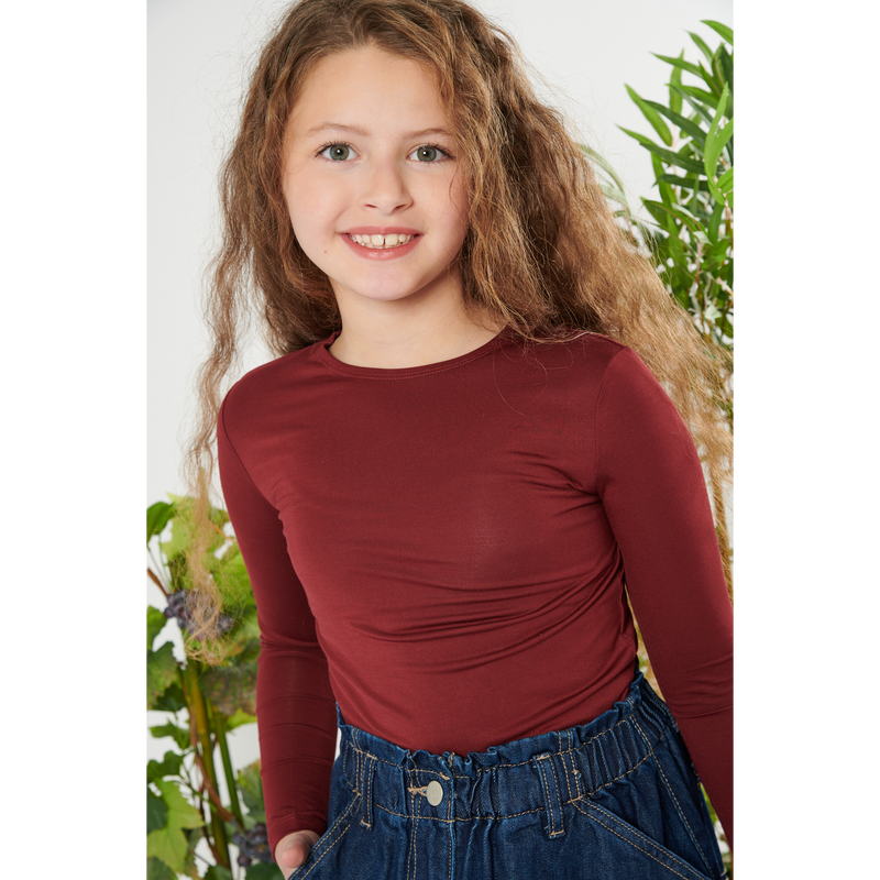 Girls Long Sleeve Modal T-shirt