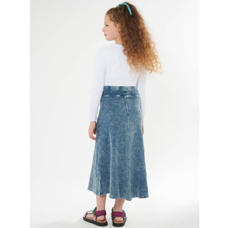 Girls Maxi Ribbed Stonewash Skirt