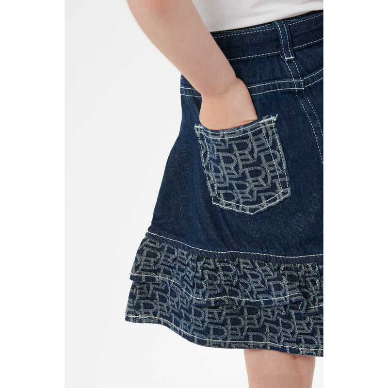 Girls Denim Skirt with Frills