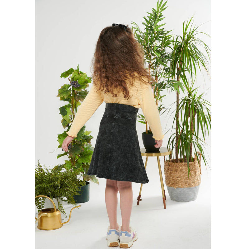 Girls Ribbed Stonewash A-Line Skirt