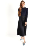 Women's Buttoned Down Pleated Skirt