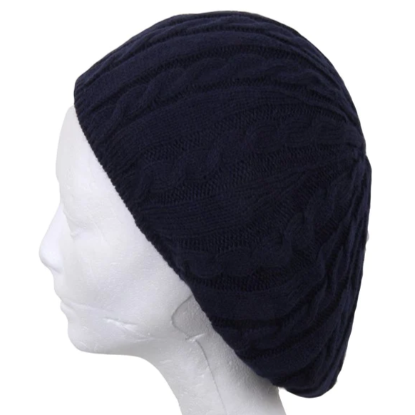 Cable Knit Lined Beret