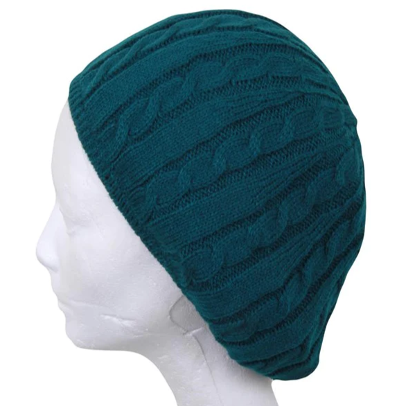 Cable Knit Lined Beret