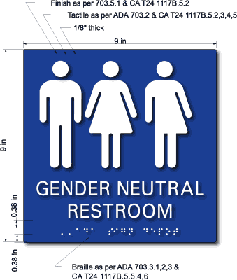 Gender Inclusive Restroom ADA Sign