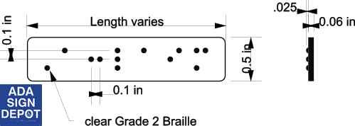ADA Braille Strip or Slug