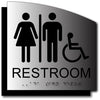 Brushed Aluminum Bathroom ADA Signs