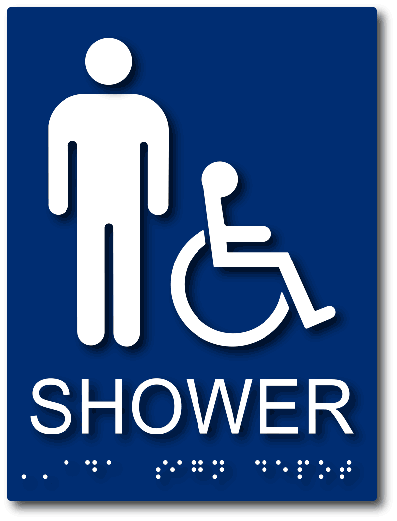 Ada Compliant Wheelchair Accessible Mens Shower Room Sign