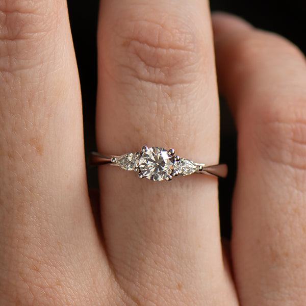 Three Diamond Engagement Ring — Quercus Raleigh Custom Engagement Rings