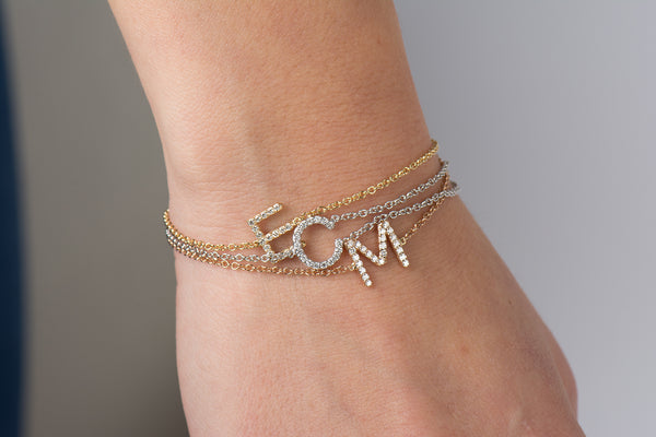 letter diamond bracelet