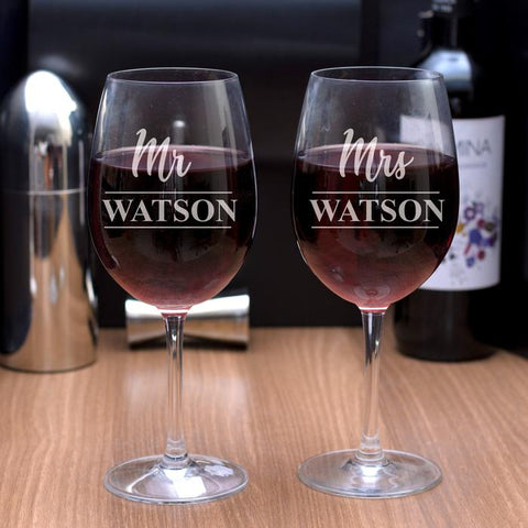 personalised set of 2 wine glasses from Purpink Gifts