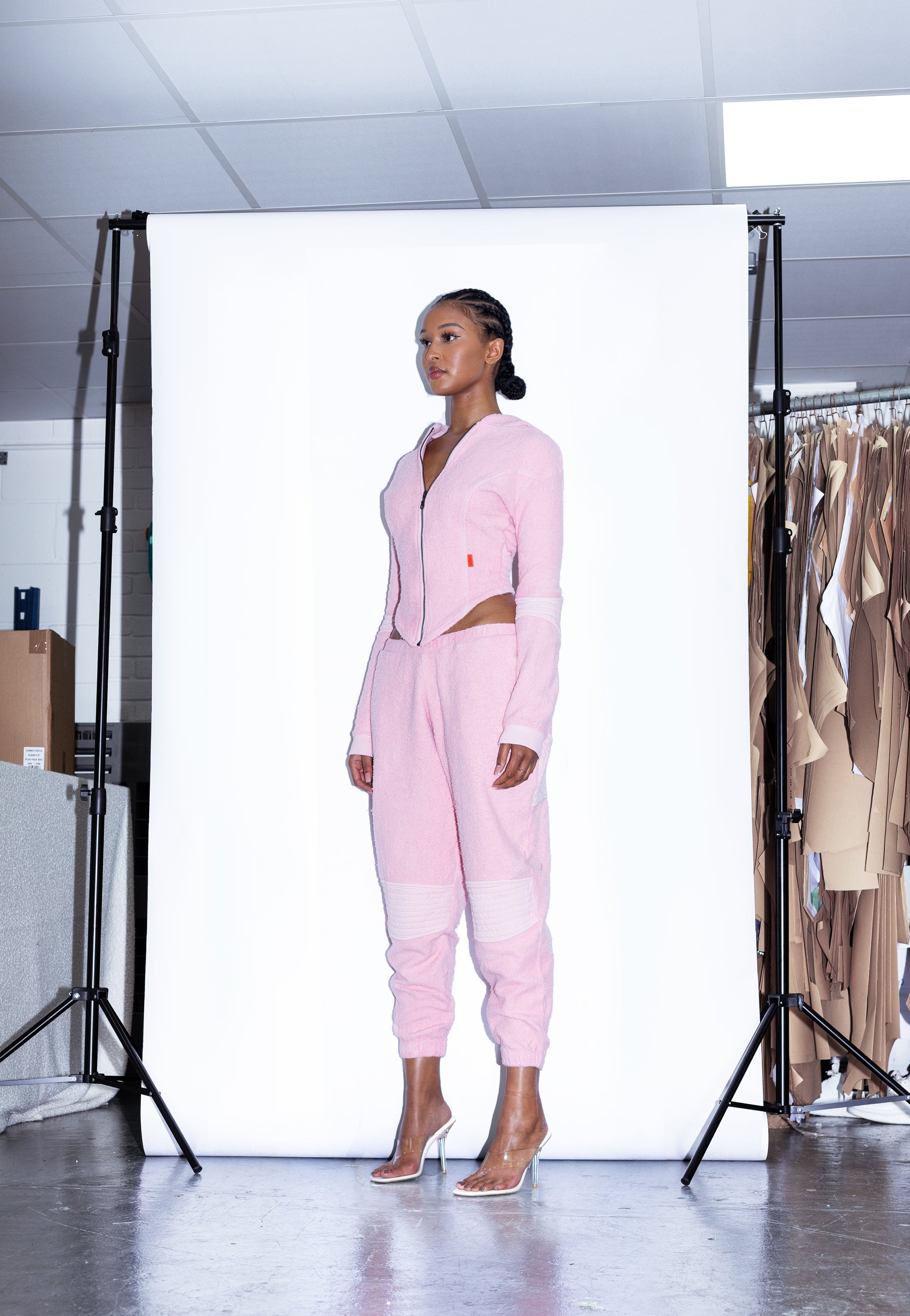 TONIK Vol.2 Slouch Panelled Joggers in Pink Lemonade