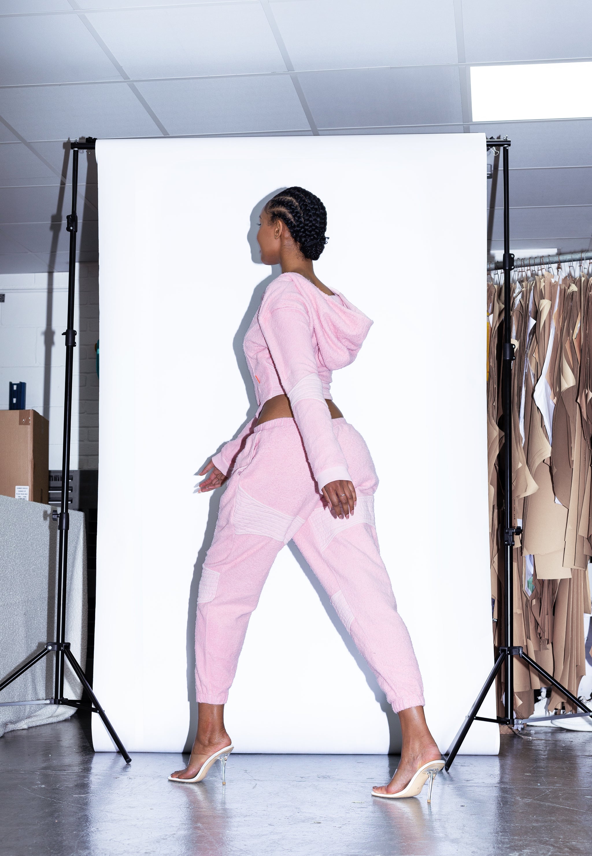 TONIK Vol.2 Slouch Panelled Joggers in Pink Lemonade