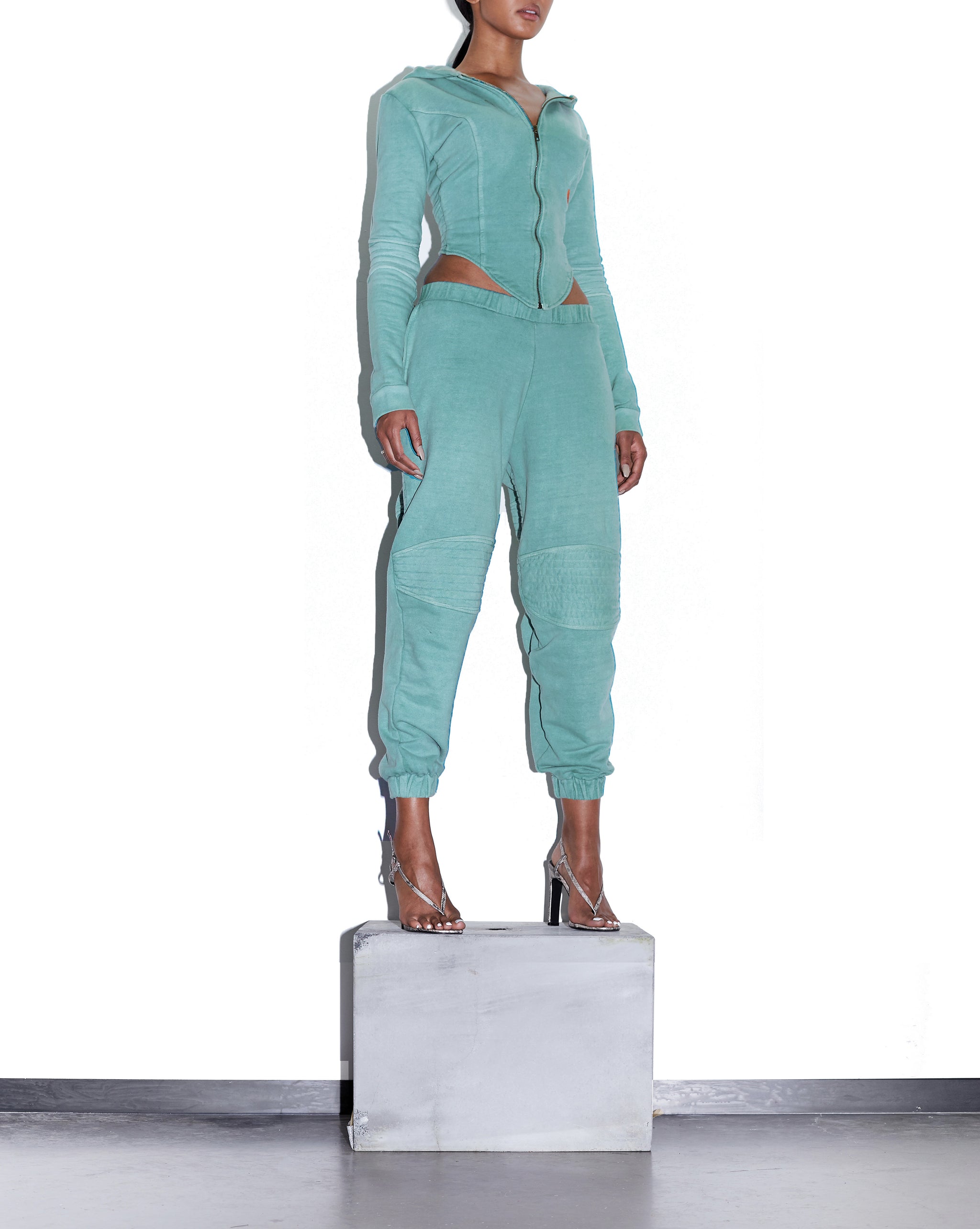 TONIK Corset Hoodie in Seafoam Green