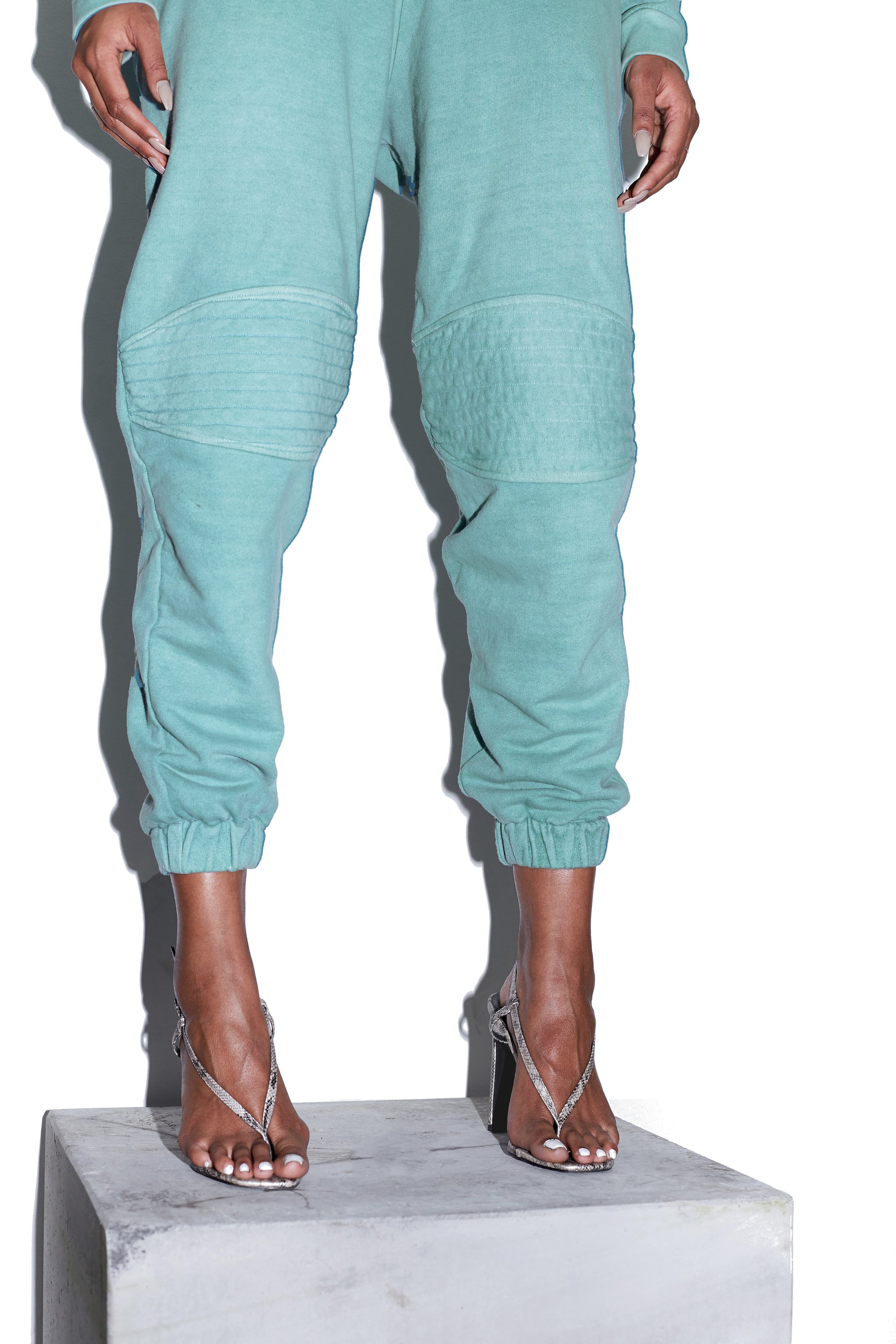 TONIK Slouch Panelled Joggers in Seafoam Green