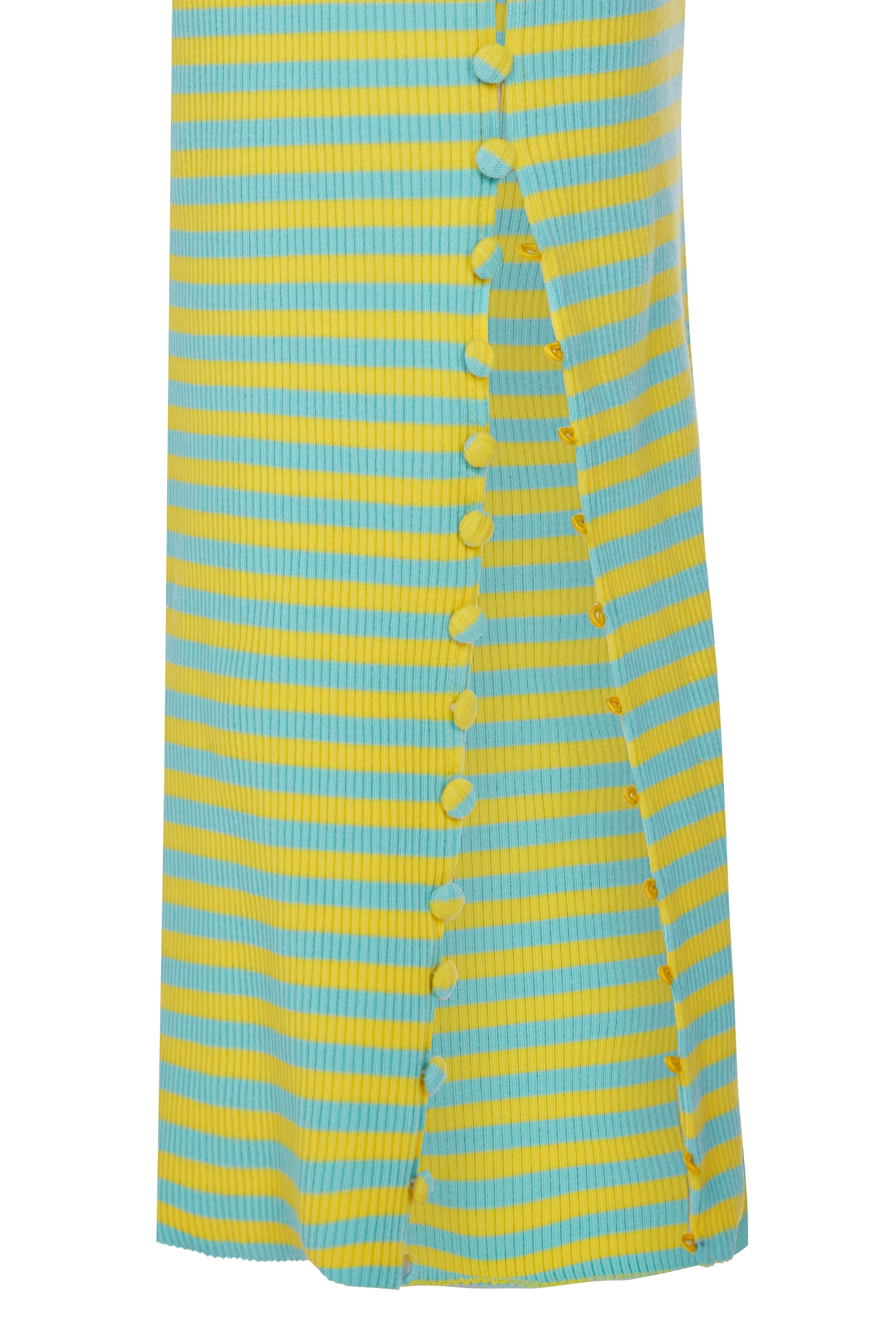 TWISTAH Stripe Button-down Midi Dress in Lemon and Lime