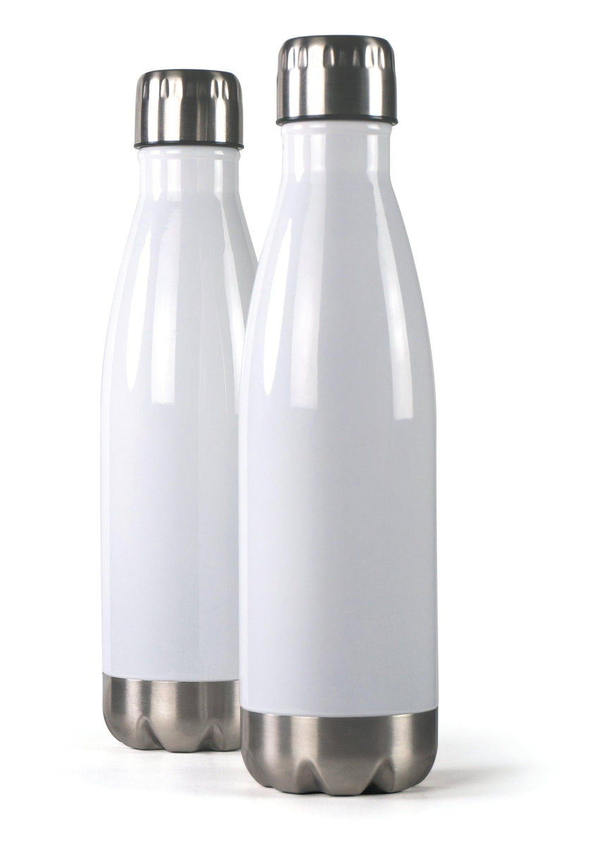 16 oz. Stainless Steel Insulated Water Bottle - White – Photo Mugs USA