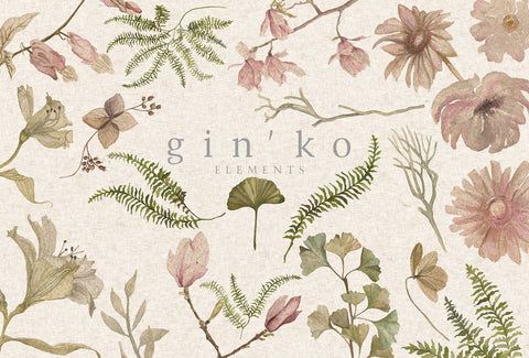 GIN'KO Textured Watercolor Graphics by studioequinox