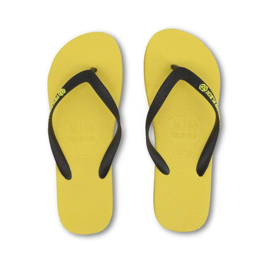 yellow brand flip flops