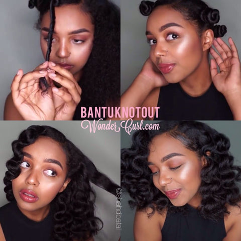 bantu knot out tutorial with Wonder Curl products