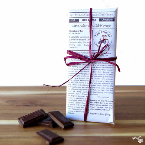 Artisan Chocolate Bar - 70% Dark - French Lavender & Wild Honey