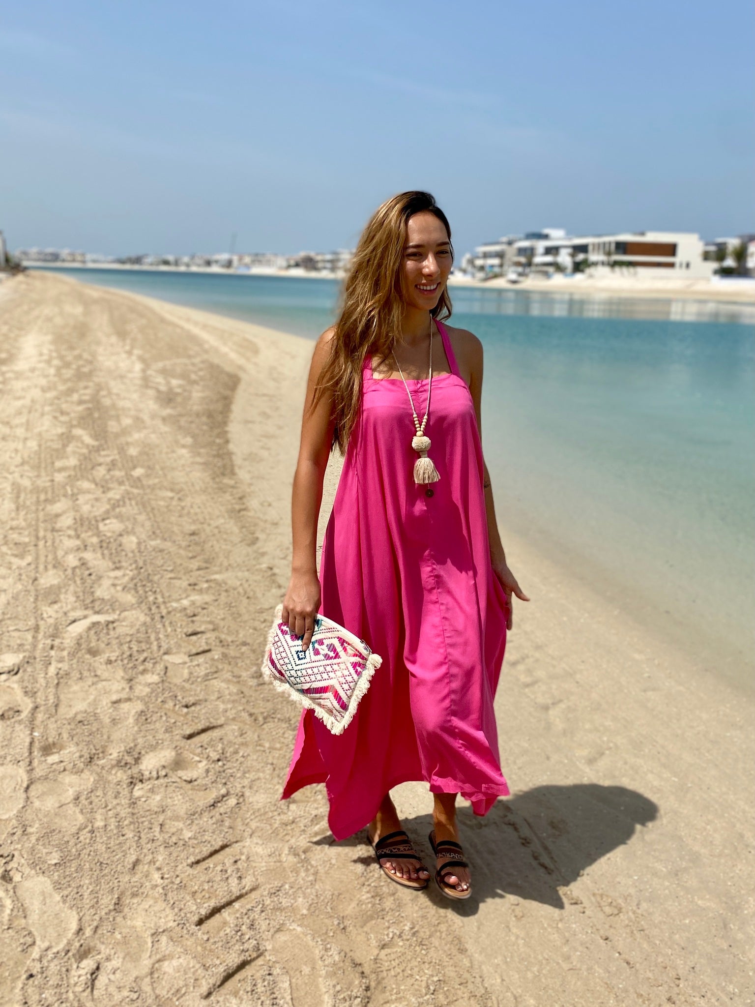 Apron Dress - Hot Pink