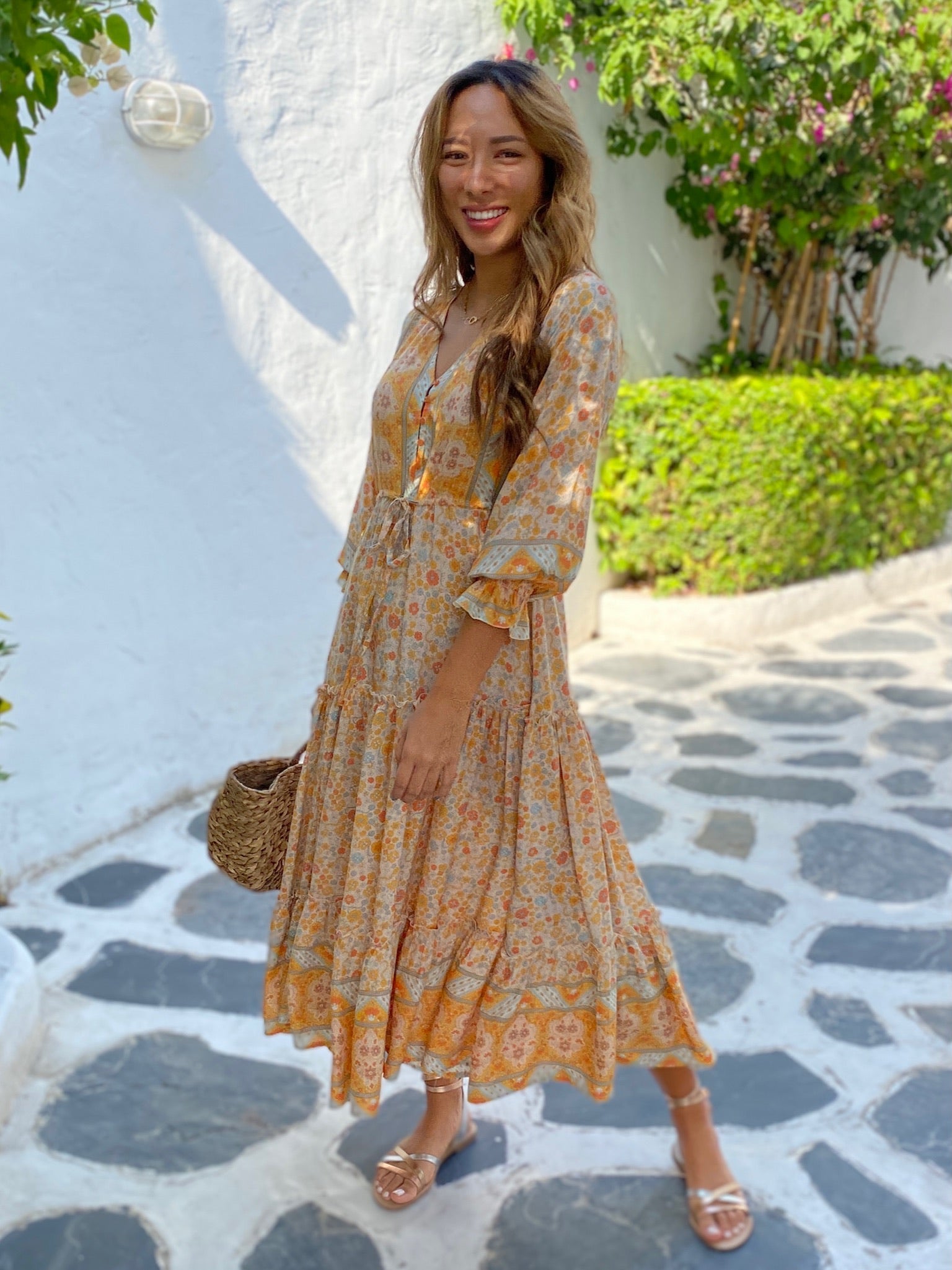 Marnie Dress - Cream Poppy