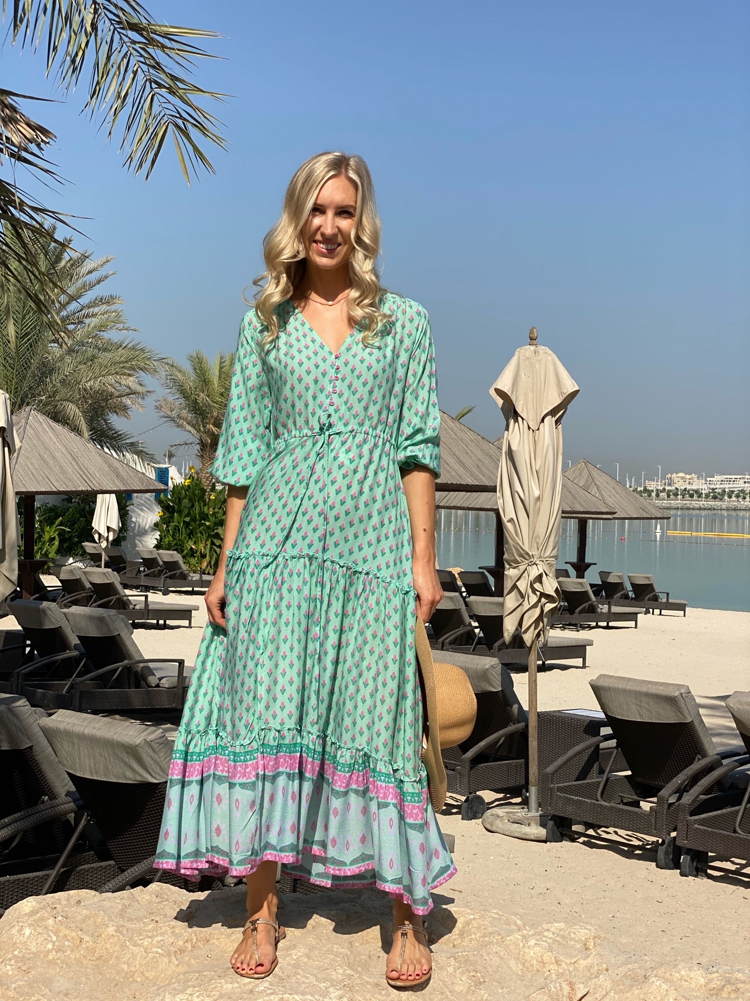 Marnie Dress - Mint Lotus