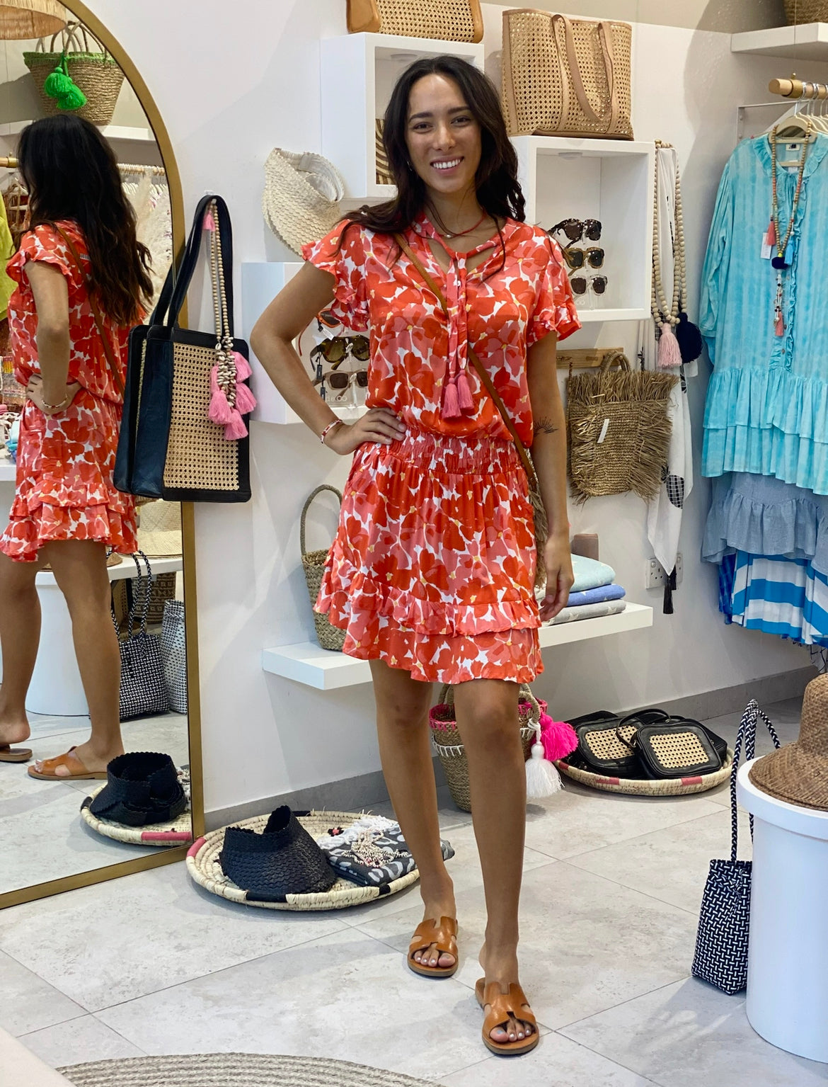 Izzy Dress - Coral Poppy